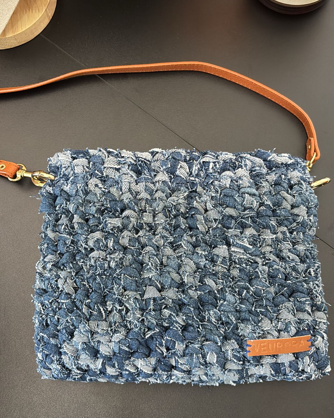Catalina - Cartera Crossbody en Crochet con Denim Reciclado PRE-ORDEN