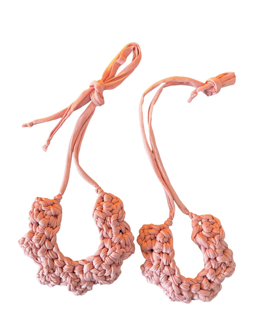 Collar Tejido Flor - Color Rosa Viejo