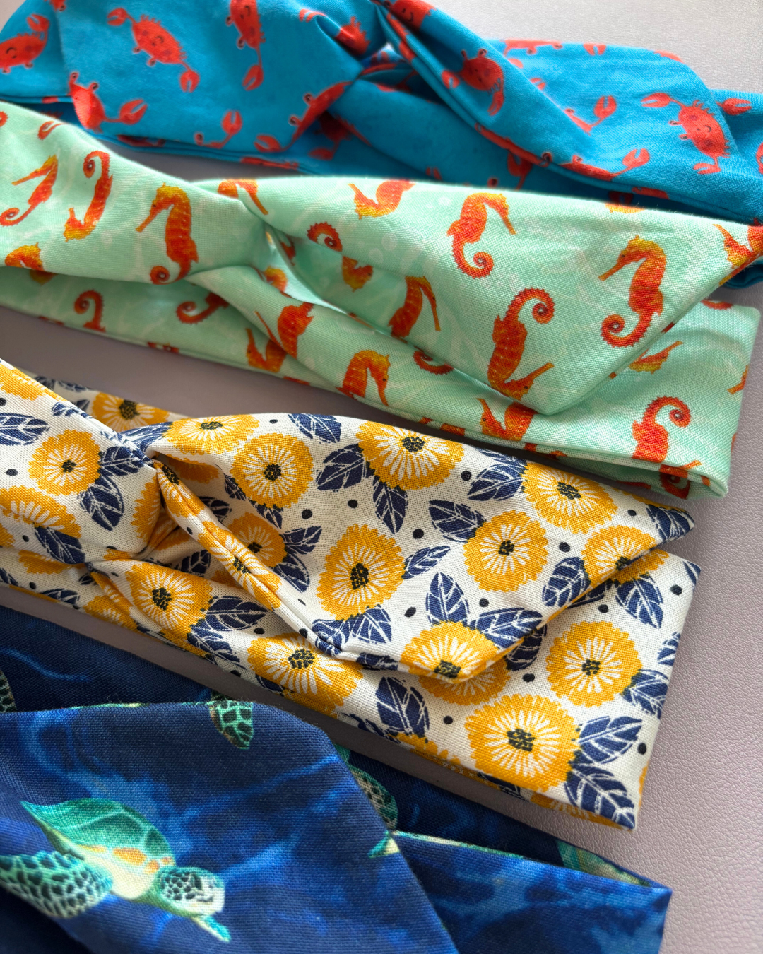 Flor Amarilla y Azul - Wire Headband (Bandana con Alambre)