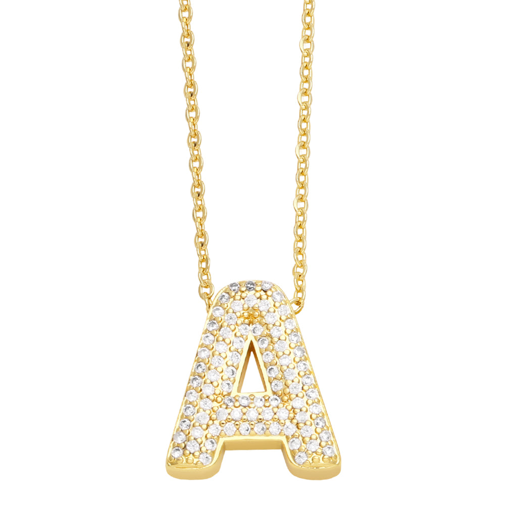 Cristal Bubble Initial Necklace