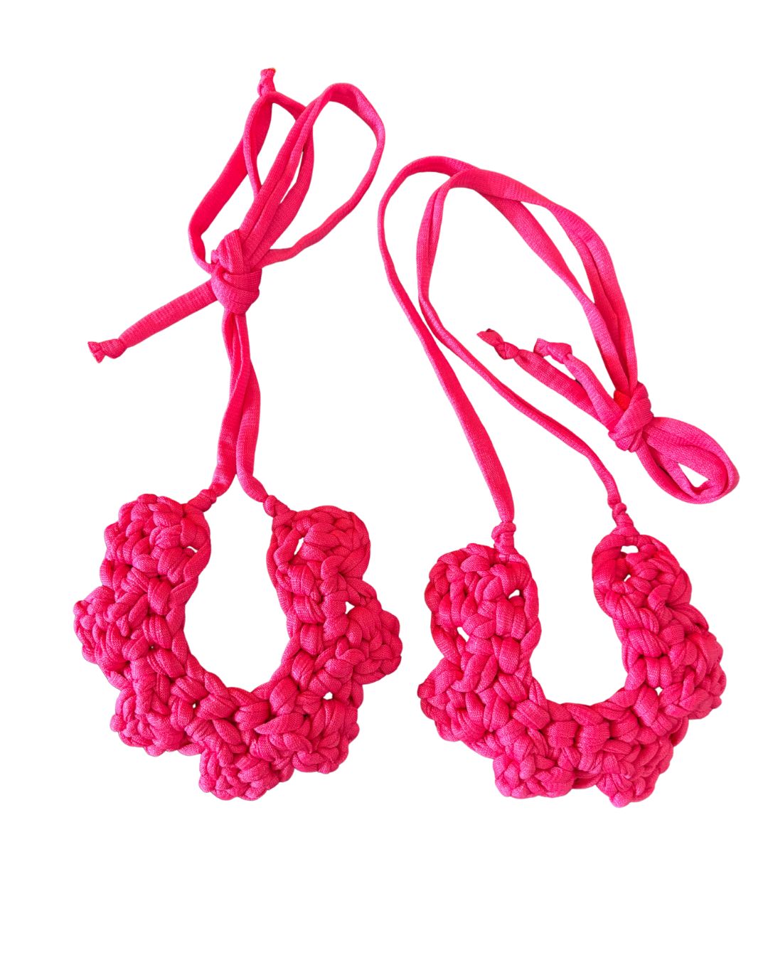 Collar Tejido Flor - Color Rosa Fuschia