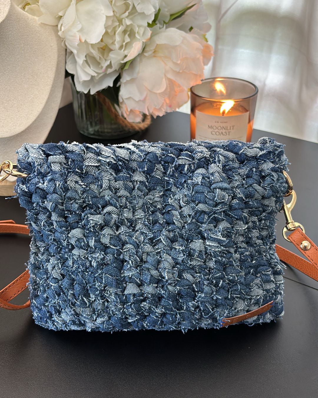 Catalina - Cartera Crossbody en Crochet con Denim Reciclado PRE-ORDEN