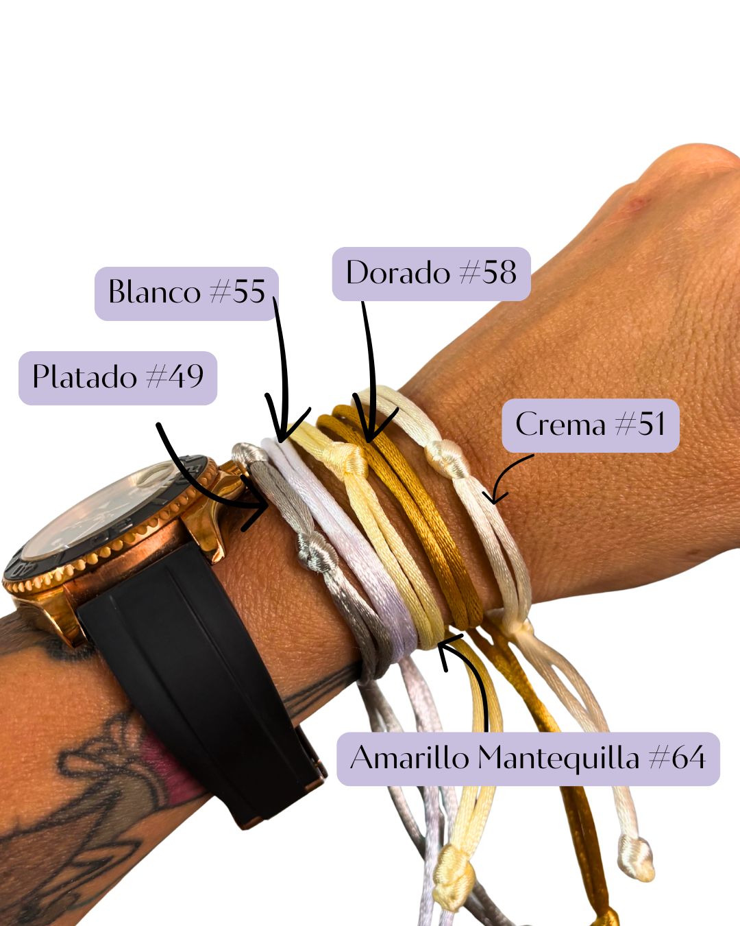 Pulseras de Hilo en Satin