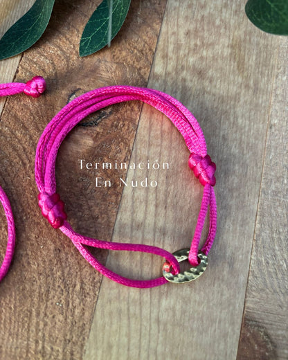 Pulsera "Milagro, se rodó la Piedra" Hilo y Charm Link Stainless Steel