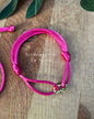 Pulsera "Milagro, se rodó la Piedra" Hilo y Charm Link Stainless Steel