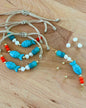 Pulseras de Verano En Hilo - Pez, Piedras Turquesa & Perlas Freshwater
