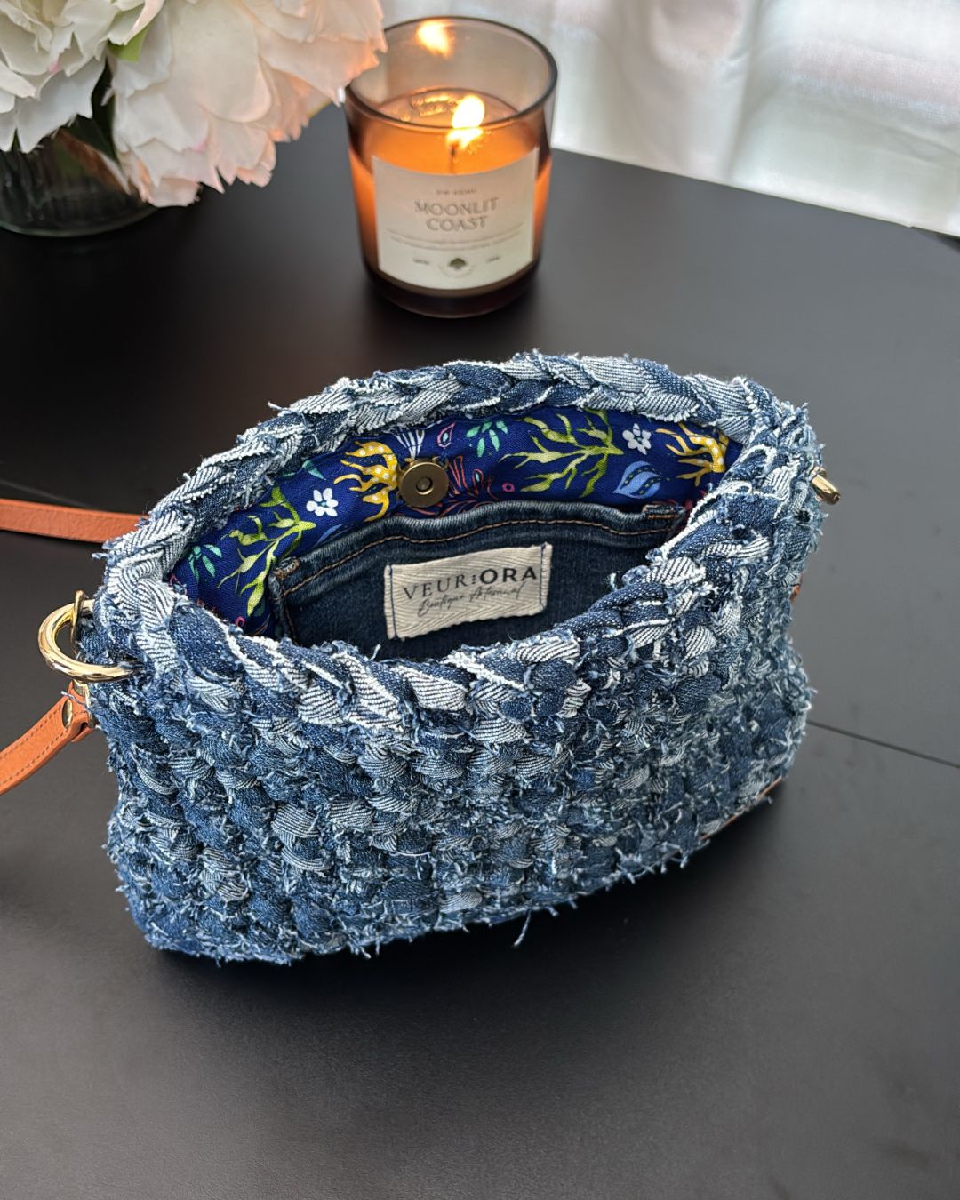 Catalina - Cartera Crossbody en Crochet con Denim Reciclado PRE-ORDEN