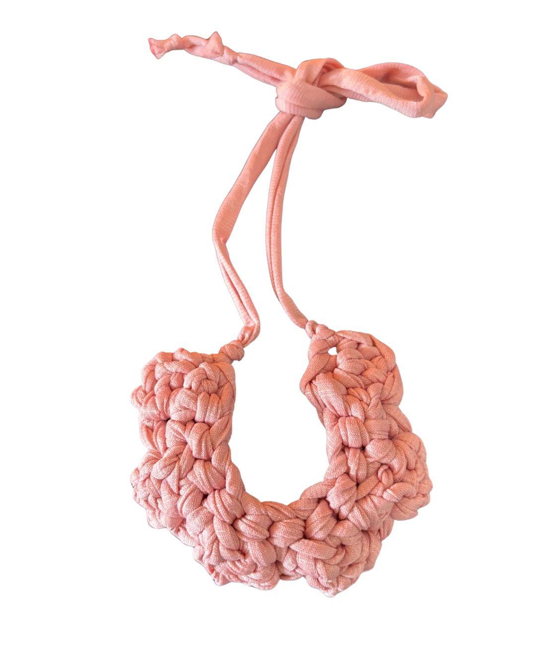 Collar Tejido Flor - Color Rosa Viejo