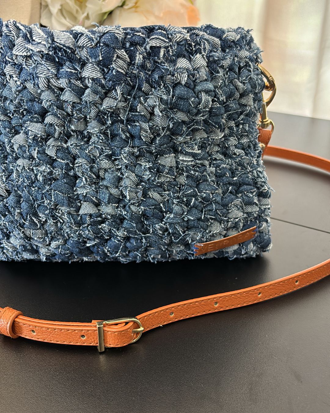 Catalina - Cartera Crossbody en Crochet con Denim Reciclado PRE-ORDEN