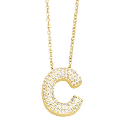 Cristal Bubble Initial Necklace
