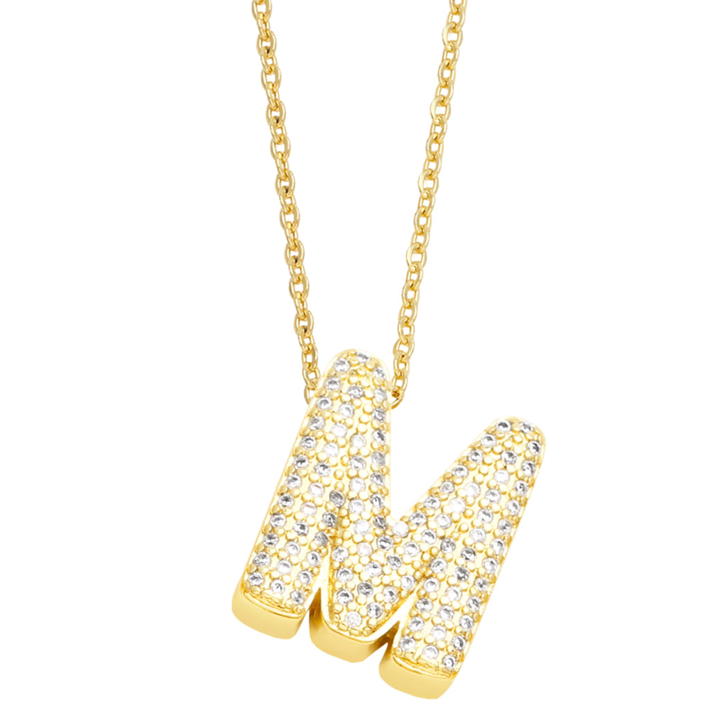 Cristal Bubble Initial Necklace