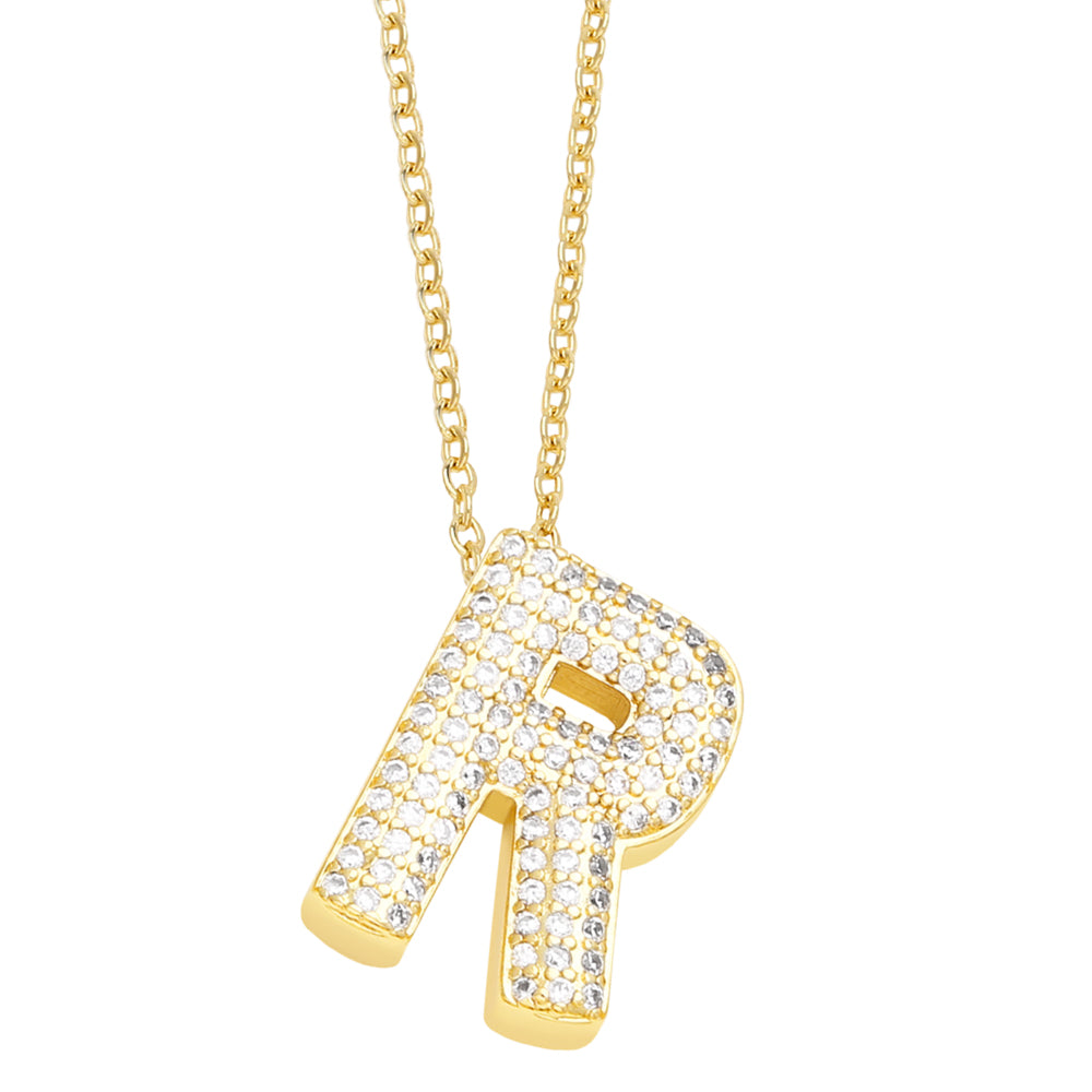 Cristal Bubble Initial Necklace