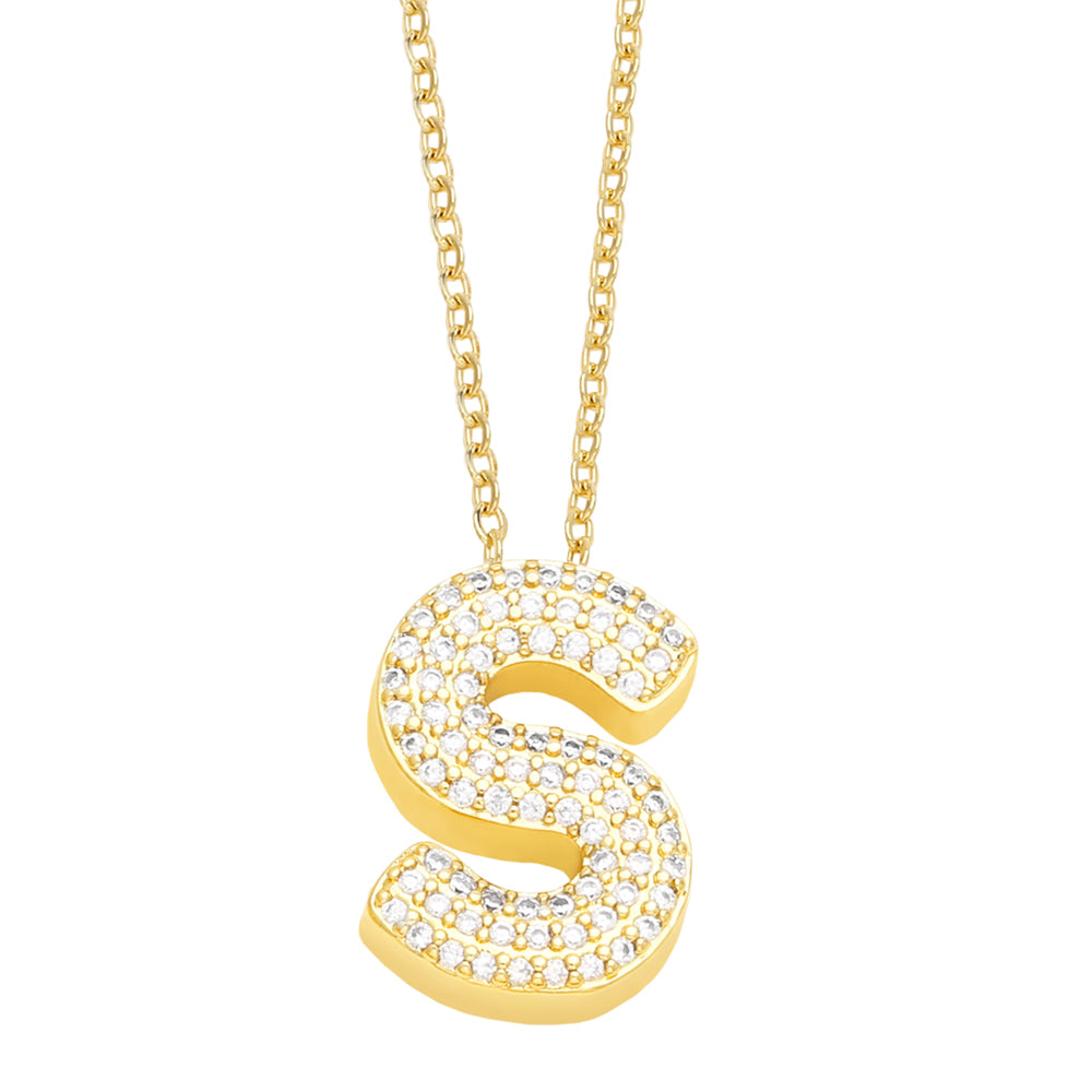 Cristal Bubble Initial Necklace