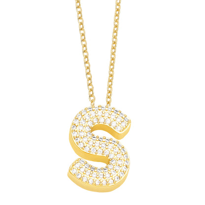 Cristal Bubble Initial Necklace