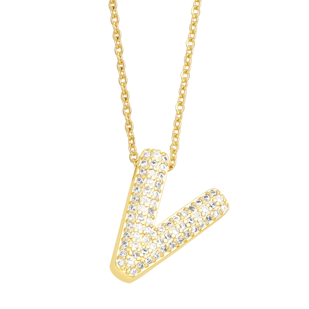 Cristal Bubble Initial Necklace