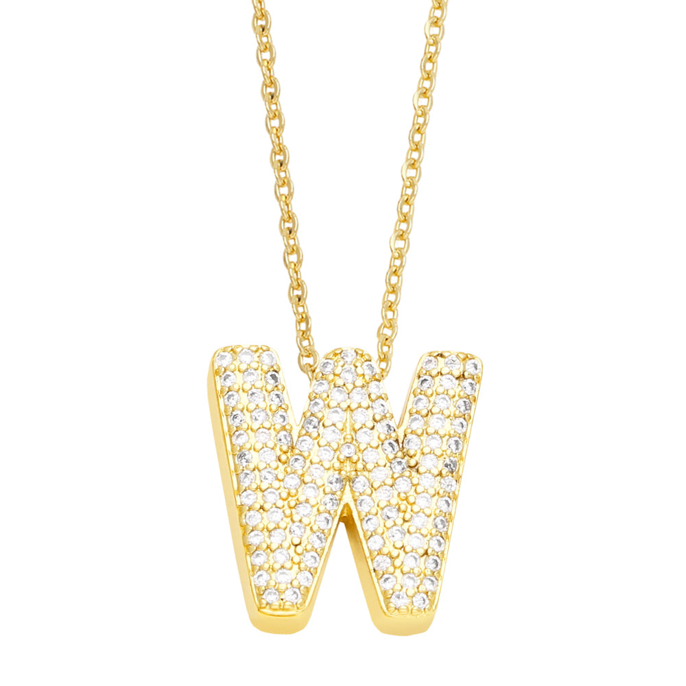 Cristal Bubble Initial Necklace