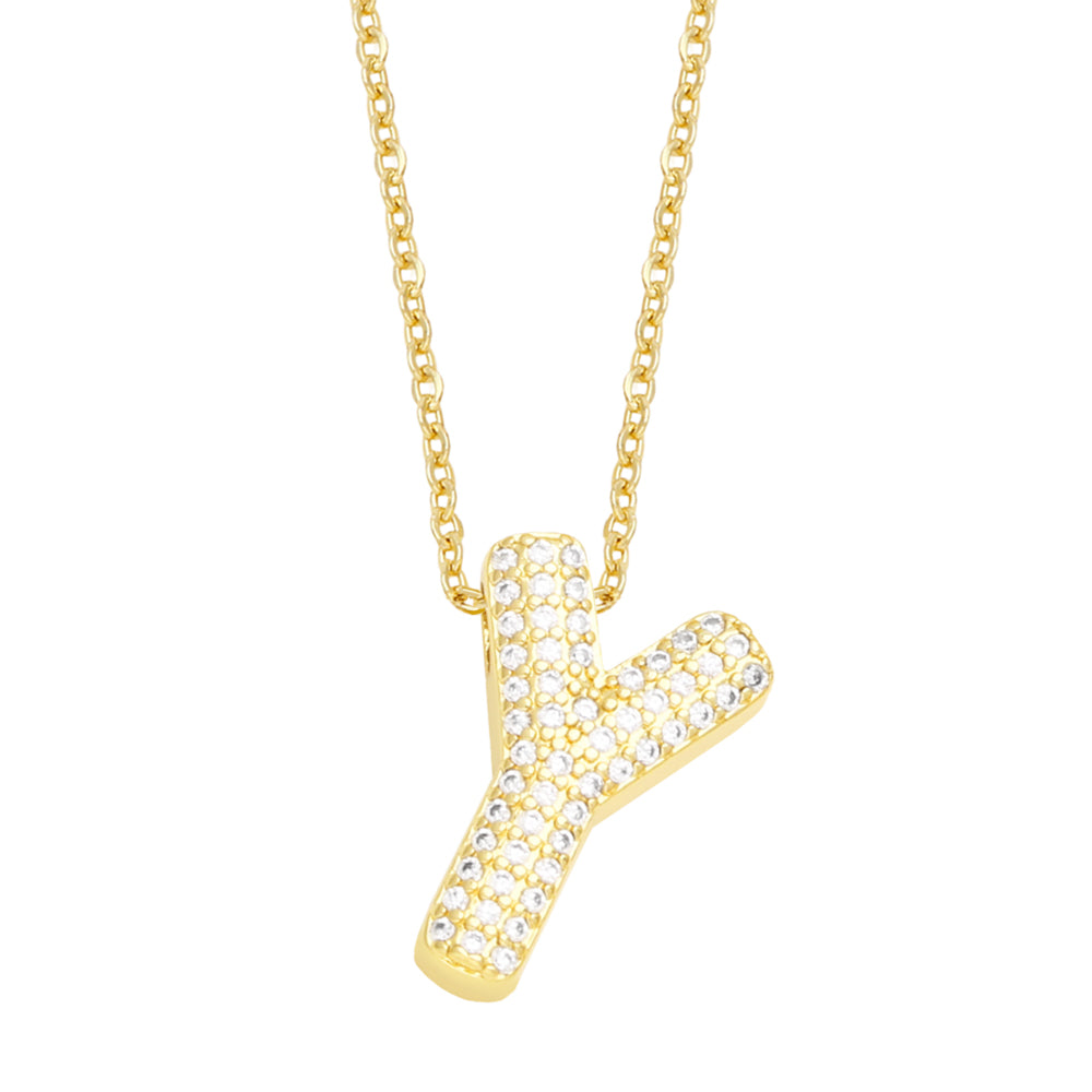 Cristal Bubble Initial Necklace