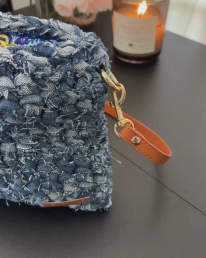 Catalina - Cartera Crossbody en Crochet con Denim Reciclado PRE-ORDEN